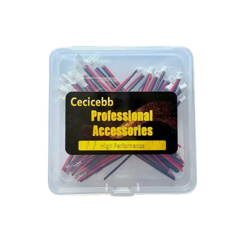 Plastic case containing 30 Piece 1.25mm JST 2 Pin Micro Connector Kit With 80mm 26AWG Red Black Wires For RC Toys LED Strips Robotics And Tiny Electronics