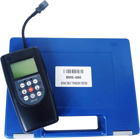 Sonic Belt Tension Meter For Transmission Belts Easy Acoustic Tension Readings And Belt Vibration Frequency Measurement From 10 Hz To 680 Hz 20 Data Storage Portable And User Friendly, handheld with probe and case