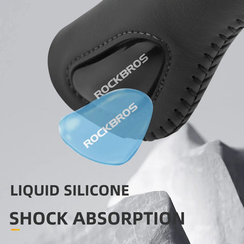 Close-up of liquid silicone layer in Ergonomic Bike Handle Grips With Palm Rest And Soft Gel Surface Dual Lock On Grips.