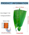 Hella Badass 16000W Vertical Axis Wind Turbine Generator Kit For Off Grid Homes RVs And Boats 48V Power System with green blades and controller.