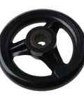 3.9 Inch Hand Wheel with revolving handle for milling machine, rock solid workhorse, durable metal hand crank, threaded hole visible