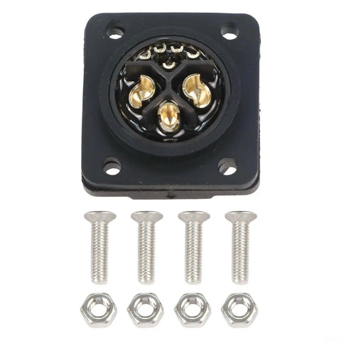 Bulletproof Eight Pin IP67 Energy Storage Connector Rated For 50 Amps And 500 Volts with four screws for EV and solar battery usage.