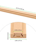 Solid As A Rock Wooden Drawer Slides Six Pack 15.7 Inch Center Tracks With Metal Rollers Heavy Duty Dresser Slider Kit close-up of wooden rail with dimensions