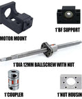 Super Cool SFU1204 Ballscrew Kit With 300mm Rod Dia 12mm Pitch 4mm C7 Grade Plus Single Ball Nut And BF10 HM10 DSG12H Coupler For CNC Build, 12mm ballscrew kit