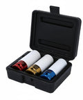 Heavy Duty Impact Socket Set With Protective Coating To Prevent Scratches On Alloy Rims During Wheel Maintenance, 5-piece case