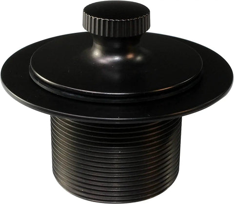 Rock Solid Twist Close Bathtub Drain Trim With One Hole Overflow Faceplate And Universal Connector In Quality Oil Rubbed Bronze Finish Built Tough Fifty Pack, close-up view of twist handle.