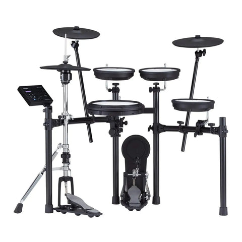 Electronic V Drums Kit With Floating Hi Hat And Large Cymbal Pads For Realistic Drumming, Bluetooth Audio And MIDI setup.