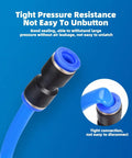 CGELE quick-connect air hose fitting, blue and black plastic with metal ring, for 5/32–1/2 in tubing.