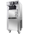 Front view of a stainless steel soft ice cream machine compatible with Five Piece Ice Cream Maker Replacement Sealing Rings Set With I Circle Silicone Seals And H Shape Gaskets For Soft Ice Cream Machines Easy To Install Durable Spare Parts Perfect Fit And Smooth Operation