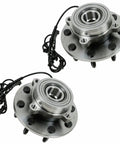 Drop In Install Ready For The Grind Heavy Duty Front Wheel Hubs And Bearings Pair Set for Ram 1500 2500 3500, showing steel hubs with wiring.
