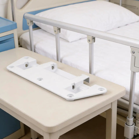 Adjustable Bed Rail Brackets For Safe Drop Down Rails Easy Install Bed Base Support Accessories on table near hospital bed
