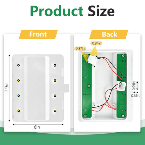 Refrigerator LED Light Module Replacement For Compatible Models W10866538 AP6047972 PS12070396 And WRX735SDHZ WRX735SDBM Q184G2 dimensions