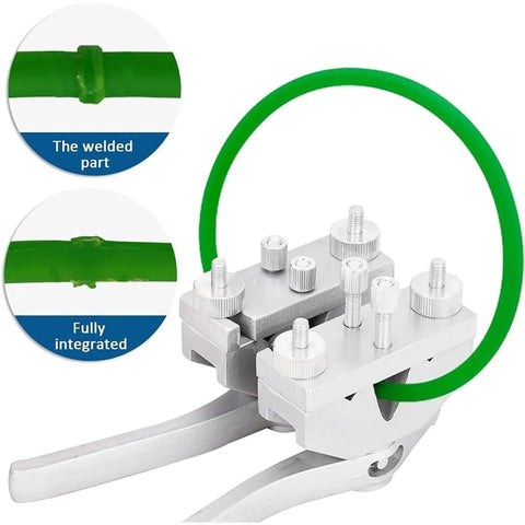 Heavy Duty Pu Belt Welder Kit With Adjustable Scissors And Precision Fixture For Hot Spot Repair Of Polyurethane Round Connectors And V Belts Featuring Durable Iron Shell And Ergonomic Grip For Professional Grade Heating Solutions, green belt fixture