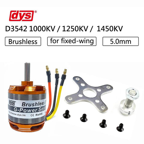 D3542 Brushless Outrunner Motor 1000KV 1250KV 1450KV For 2S 4S LiPo RC Multicopters Fixed Wing UAVs And Quadcopters With Banana Plug Adapters