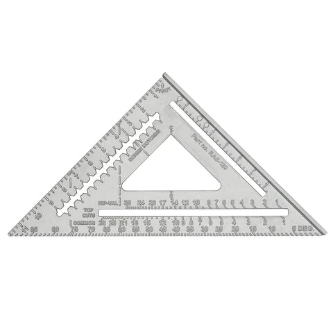 Beefy 12 Inch Aluminum Rafter Square With CNC Machined Edges Permanent Readings Scribe Notches Durable Chip Resistant Coating