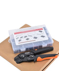 Self Adjusting Ratchet Crimping Tool Kit For AWG 23 To 17 Wire with 2.54mm Dupont Terminal Connectors and orange handles