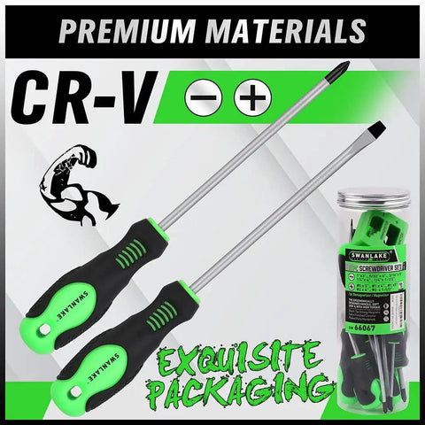 11 Piece Magnetic Screwdriver Set With 5 Phillips And 5 Flat Tips Built Tough Chrome Molybdenum Vanadium Steel Strong Magnetic Blades For Automotive And Home Repairs Loosening Seized Hardware Made For Any Task