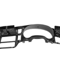 Angled front view of KUAFU black plastic dash radio bezel for 1998–2004 Chevy S10/Blazer/GMC Jimmy, single-DIN.