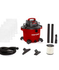 Beast Mode Power 16 Gallon Wet Dry Vac With 6.5 Peak HP, Heavy Duty Shop Vacuum For Home Projects And Renovations, Includes Filter, Four Dust Bags, Hose And Attachments