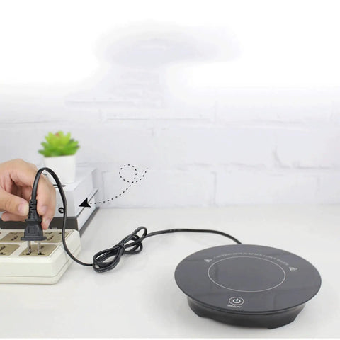 Solid Daily Driver One Button Cup Warmer Heating Plate with power cord, ready for use on countertop.