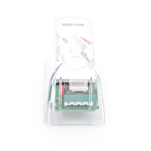 Go To Emergency White Xenon Strobe Light With 12V DC Power 60 FPM Flash Beacon, clear housing, front view