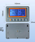 Front and back view of 4 Channel Thermocouple Thermometer And Temperature Data Logger With K Type Probes, large LCD display.