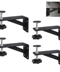 2 Pack Undermount Sink Brackets, Heavy Duty Triangular Mounting Hardware For Basins, Rust Resistant Coating, Rubber Padded Adjustable Knobs, Wobble Free Stable Support For Single Or Double Sinks, black steel