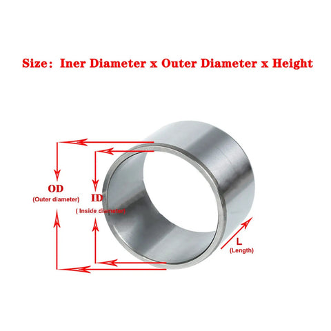 Top Shelf 2 Pack Chrome Steel Sleeve Bearings Heavy Duty Bushing Pins 17X25X28Mm showcasing detailed dimensions diagram.