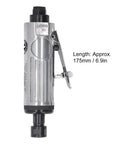 Heavy Duty Pneumatic Die Grinder Kit Featuring 22000 Rpm Air Powered Motor and Ten Piece Grinding Head Set, approx 175mm long.
