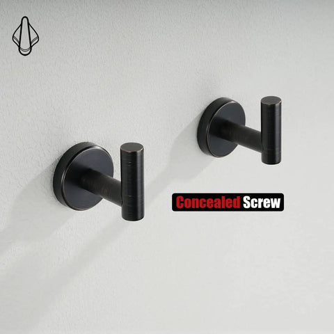 Oil Rubbed Bronze Towel Hook Set Built From 304 Stainless Steel With 0.8mm Thick Tube And 2mm Post Wall Mounted For Tight Spaces Heavy Duty