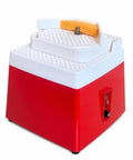 Sleek Compact Electric Grinding Machine And Polisher Shaper With Vertical Spindle For Fine Carving Edging and Component Finishing On Your Hobby Bench Setup That Gets The Job Done Quick Every Single Time You Fire It Up on a red and white structure.