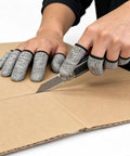 Cut Resistant Finger Cots 12 Pack Protective Finger Sleeves Reusable Finger Guards cutting cardboard.