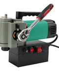 Side view of Beast Magnetic Drill Press With 1450W Copper-Wound Motor, 1.4 Inch Boring Capacity, portable with dual core bits
