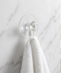 4 Pack Self Adhesive Cabinet Drawer Knob Set Clear Acrylic Crystal Handles No Drilling Easy Install on marble wall