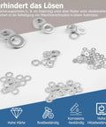 Beefy Heavy Duty Stainless Steel Flat Washers Set 100 Pack One Quarter Inch To Five Eighths Inch Outer Diameter in labeled compartments