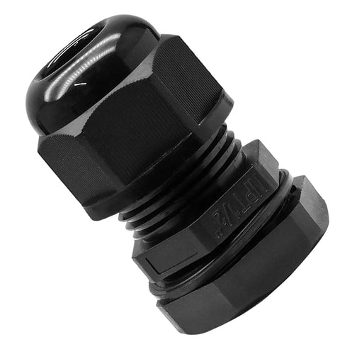 12 Pack Nylon Cable Glands 1/2 Inch NPT Black Strain Relief Connectors For 6-12mm Cables IP68 Waterproof Junction Box Wire Protectors