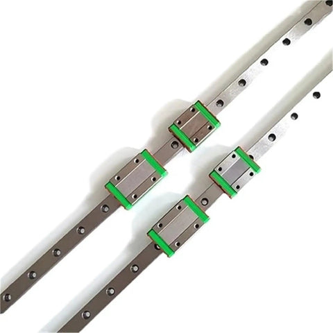 Smashing 12mm Linear Guide Rail Block Set MGN12H Precision Slider For CNC Build With Smooth Motion showing metal rails and blocks.