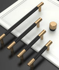 10 Pack 3.75 Inch Matte Black And Champagne Bronze Cabinet Pulls Knurled Handles For Cabinets And Drawers Kitchen Cabinet Hardware Durable Modern Look Easy Grip Replacement For Home Reno displayed in varying sizes on a white and black backdrop.
