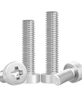Premium 304 Stainless Steel Cheese Head Cross Recessed Screws M6 M8 Thin Low Head Machine Bolts set of 5 with various lengths.