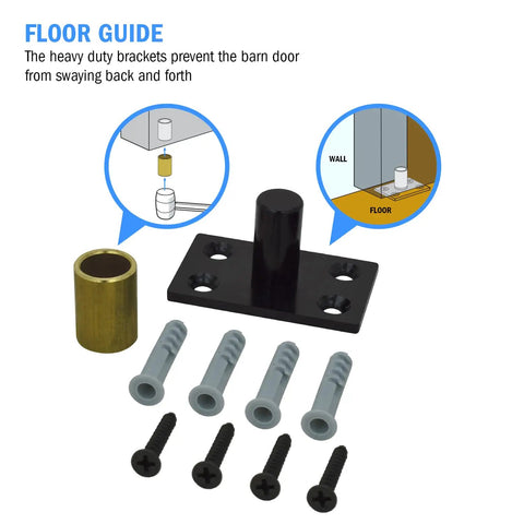 Black Bifold Sliding Barn Door Hardware Kit For DIY Install Hardware Only Beefy Full Set Includes Track Rail Rollers Brackets Floor Guide Hinges Seal And Spacers For 51 3/16 Inch Or 75 Inch Tracks