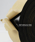 Close-up of Pipe Wrap Insulation Tape For Hot And Cold Pipes Waterproof Foam Adhesive showing self-adhesive side.