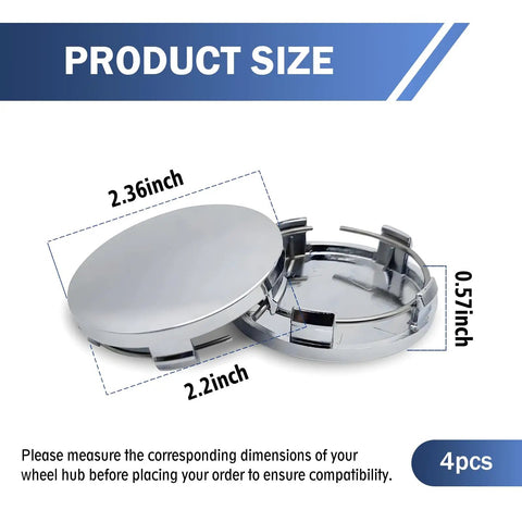 Four Pcs Car Wheel Center Caps 60mm Outer Diameter 56mm Inner Diameter Universal Fit For SUV Sedan Truck ABS Snap In Hub Caps