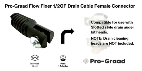 Flow Fixer One Half Inch Drain Cable Repair End Slotted Female Connector For Quick On The Job Fixes Of Broken Drain Cleaning Cables Fits All One Half Inch O D Cables