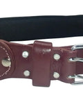 Real Deal Leather Framer’s Rig Tool Belt with adjustable buckle, made for comfort in professional construction work.