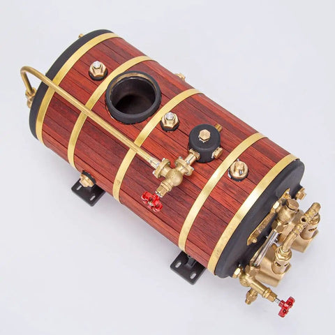 Copper Horizontal Steam Boiler With Insulation And Double Combustion Tube System, 850ml Capacity For Model Ship Engines close-up
