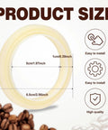 54mm Silicone Steam Ring Replacement Gasket for Espresso Machines with dimensions and instructions shown, easy install.