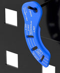 Blue 12 Speed Di2 Derailleur Adjustment Tool 2 Pack for Road Bikes Electronic Shifters With Precise Tuning Gauge hanging on wall