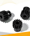 Three Piece 0.6 Mod Hardened Steel Pinion Gear Set With 3.175mm Shaft, 14T 15T 16T Pinions For 540 550 RC Cars