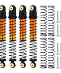 Four Aluminum Adjustable Threaded Shock Absorber Oil Dampers For Axial SCX24 FMS FCX24M AX24 1 24 RC Crawler Cars 53mm Gold Black