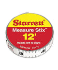 Tape Measure Stix With Sticky Backing For Quick On Surface Readings 1/2 Inch By 12 Foot Left Right Reading S1 Style English Metric